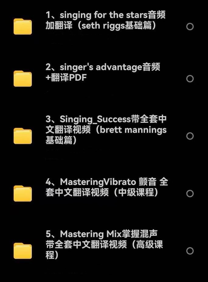 SLS系统学习声乐，唱歌教程电子资料，非常系统的学习唱歌技巧